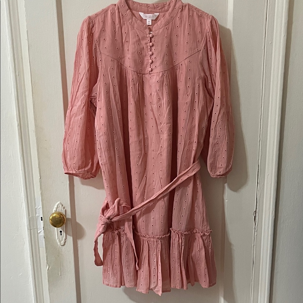 LC Lauren Conrad Blush Pink Eyelet Dress